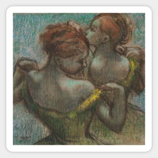 Two Dancers, Half-length by Edgar Degas Sticker